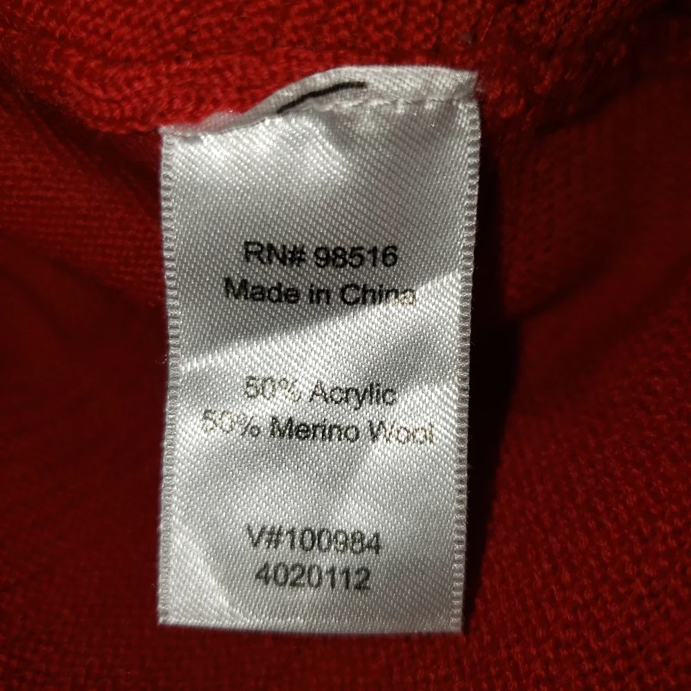 NWOT Coldwater Creek red open front Merino wool cardigan sweater Womens …_5